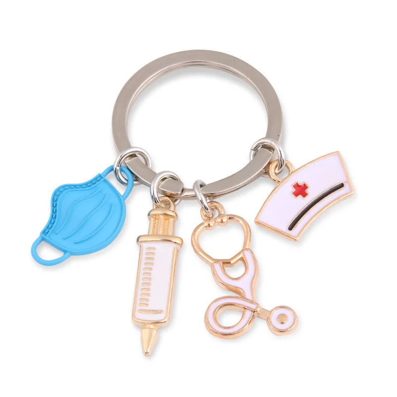 Medical Tool Doctor Keychain Heartbeat Charm
