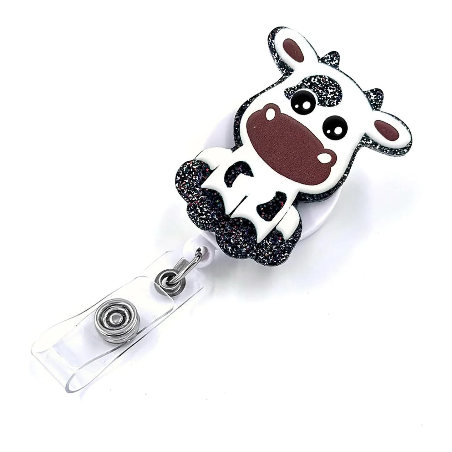 Glitter Acrylic Retractable Nurse Badge Reel