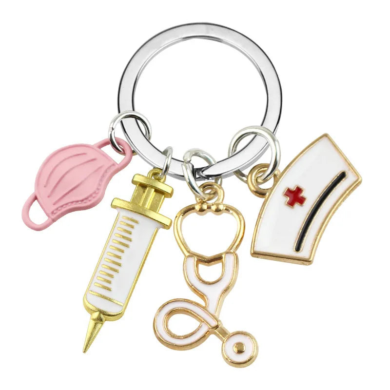 Medical Tool Doctor Keychain Heartbeat Charm