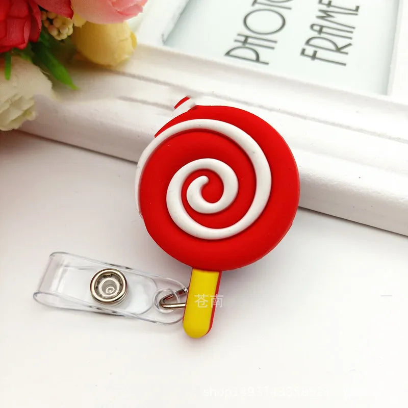 High Quality Silicone Retractable Nurse Badge Holder Clip