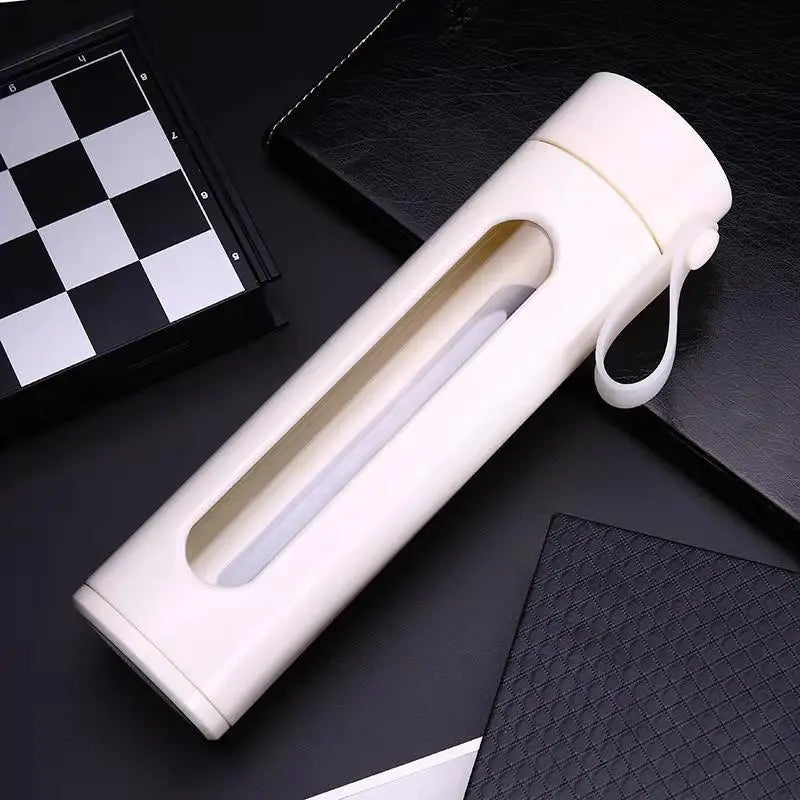 AIWILL Glass Water Bottle Portable double office cup
