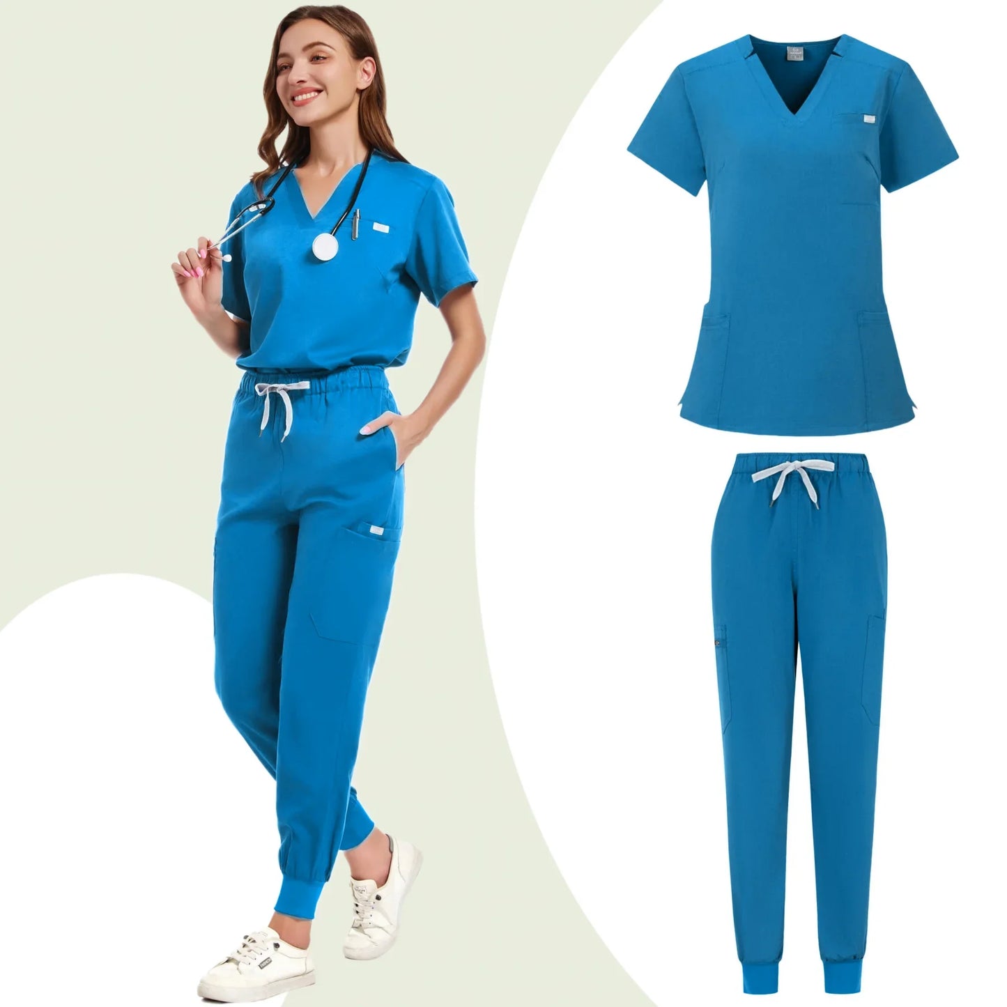 Beauty Salon Workwear Women Short Sleeved Spa Uniforms Dentist Healthcare Nurse Clothes