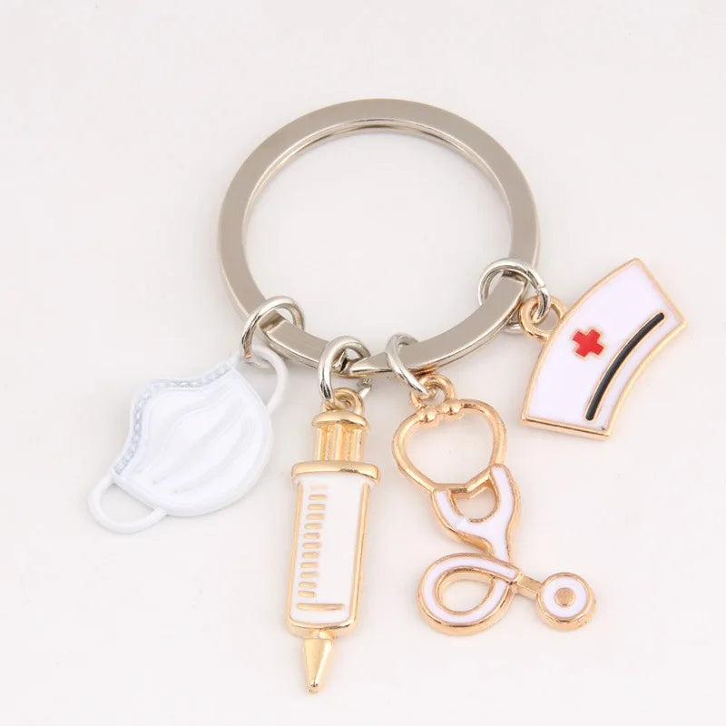 Medical Tool Doctor Keychain Heartbeat Charm