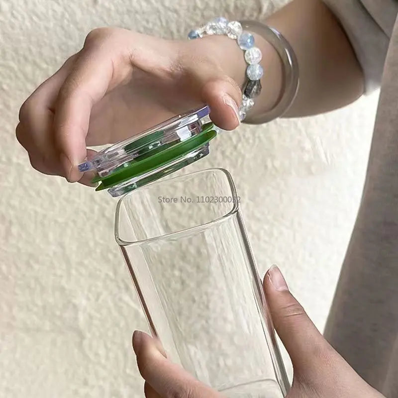 Glass with Large Straw Heat Resistant Water Cups