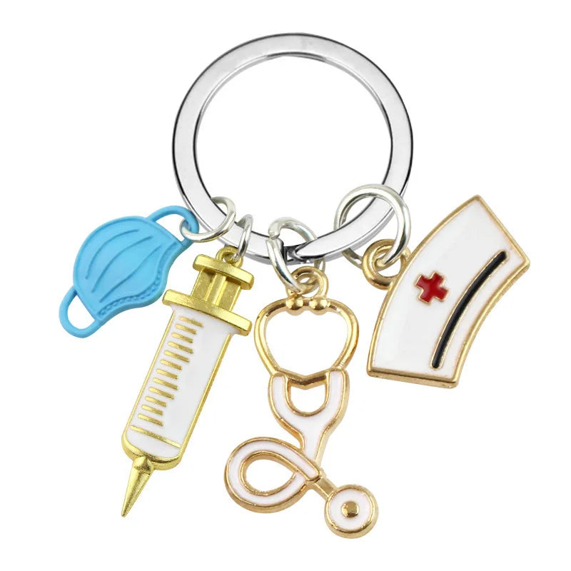 Medical Tool Doctor Keychain Heartbeat Charm
