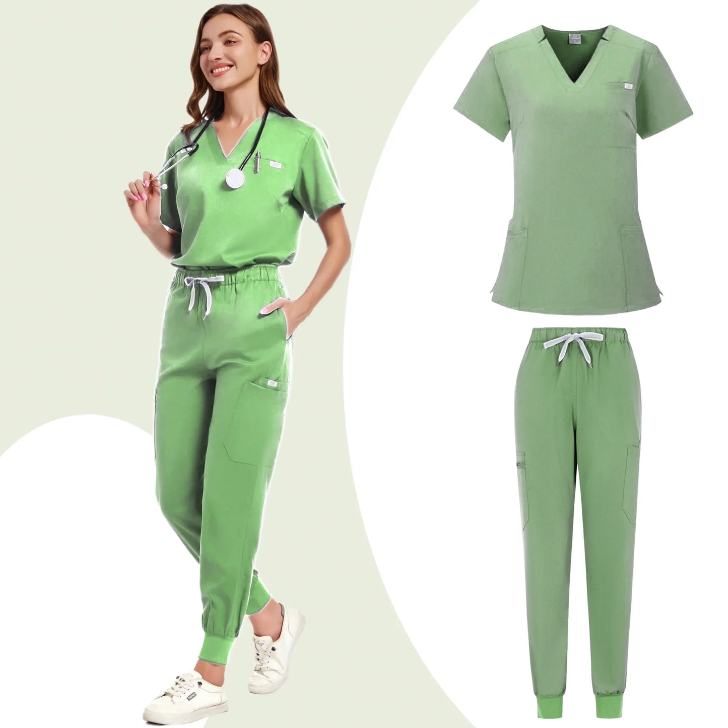 Beauty Salon Workwear Women Short Sleeved Spa Uniforms Dentist Healthcare Nurse Clothes