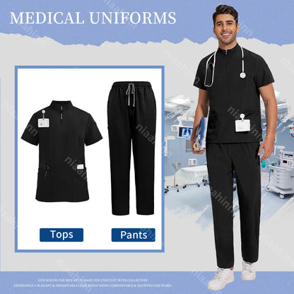 Medical Clothing for Men Hospital Uniform Scrub Suit Men Surgical Work Clothes