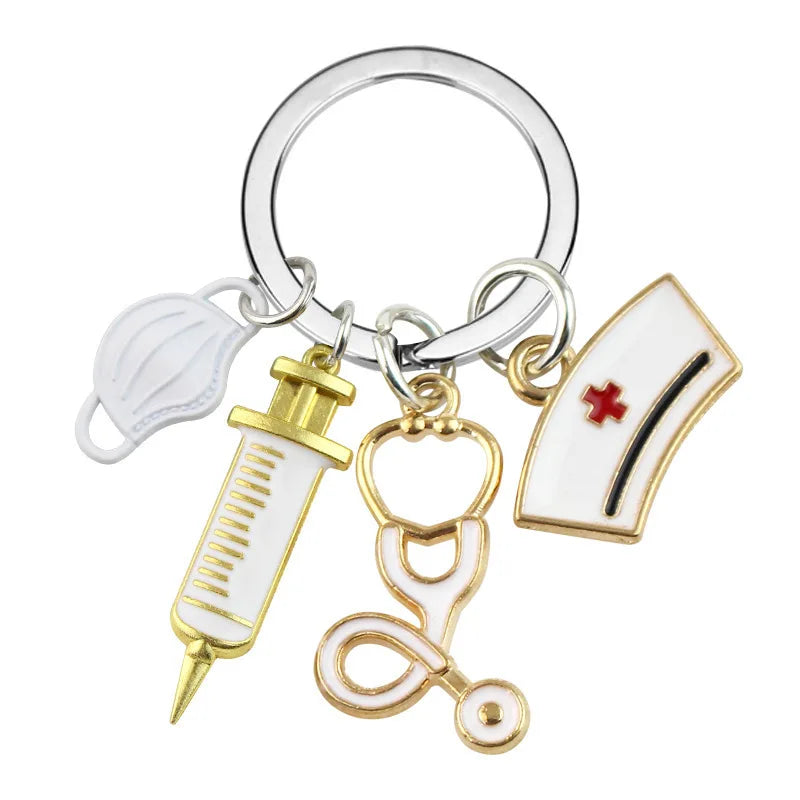 Medical Tool Doctor Keychain Heartbeat Charm