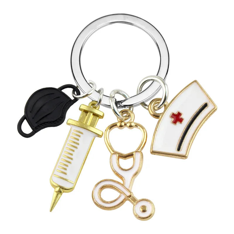Medical Tool Doctor Keychain Heartbeat Charm