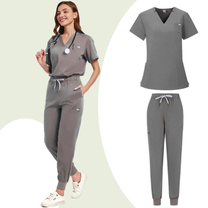 Beauty Salon Workwear Women Short Sleeved Spa Uniforms Dentist Healthcare Nurse Clothes