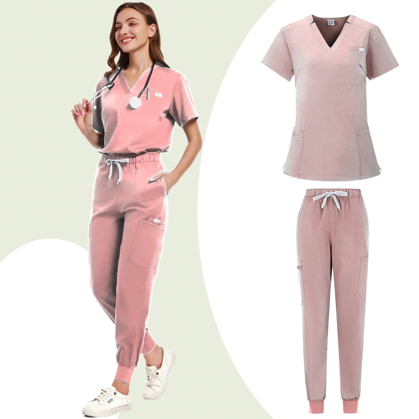 Beauty Salon Workwear Women Short Sleeved Spa Uniforms Dentist Healthcare Nurse Clothes