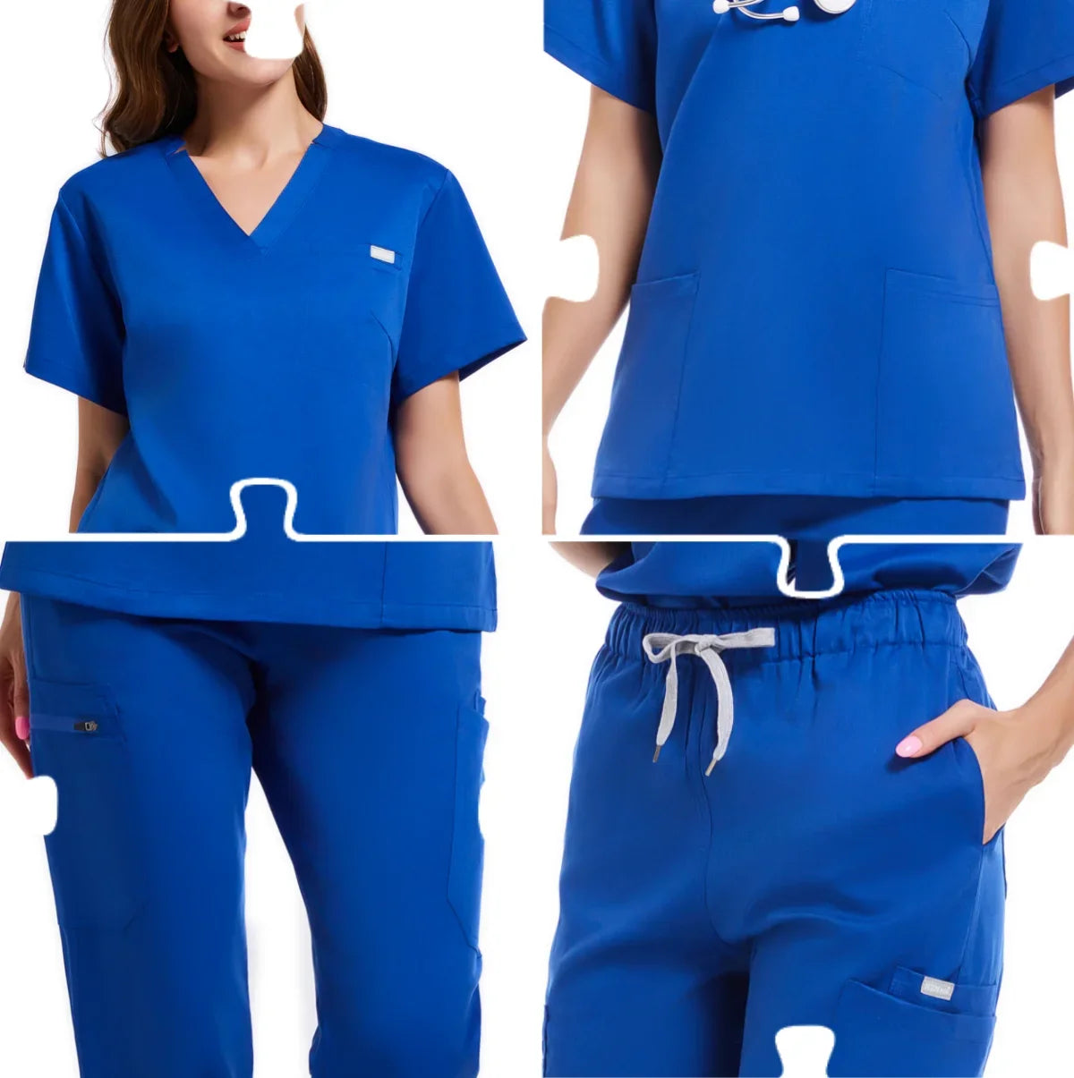 Beauty Salon Workwear Women Short Sleeved Spa Uniforms Dentist Healthcare Nurse Clothes