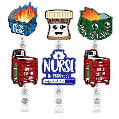 Sparkling Flame Fire Box Pin new Medical and Nurse Adhesive Badge