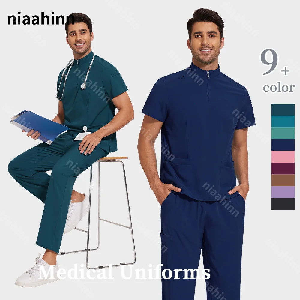 Medical Clothing for Men Hospital Uniform Scrub Suit Men Surgical Work Clothes