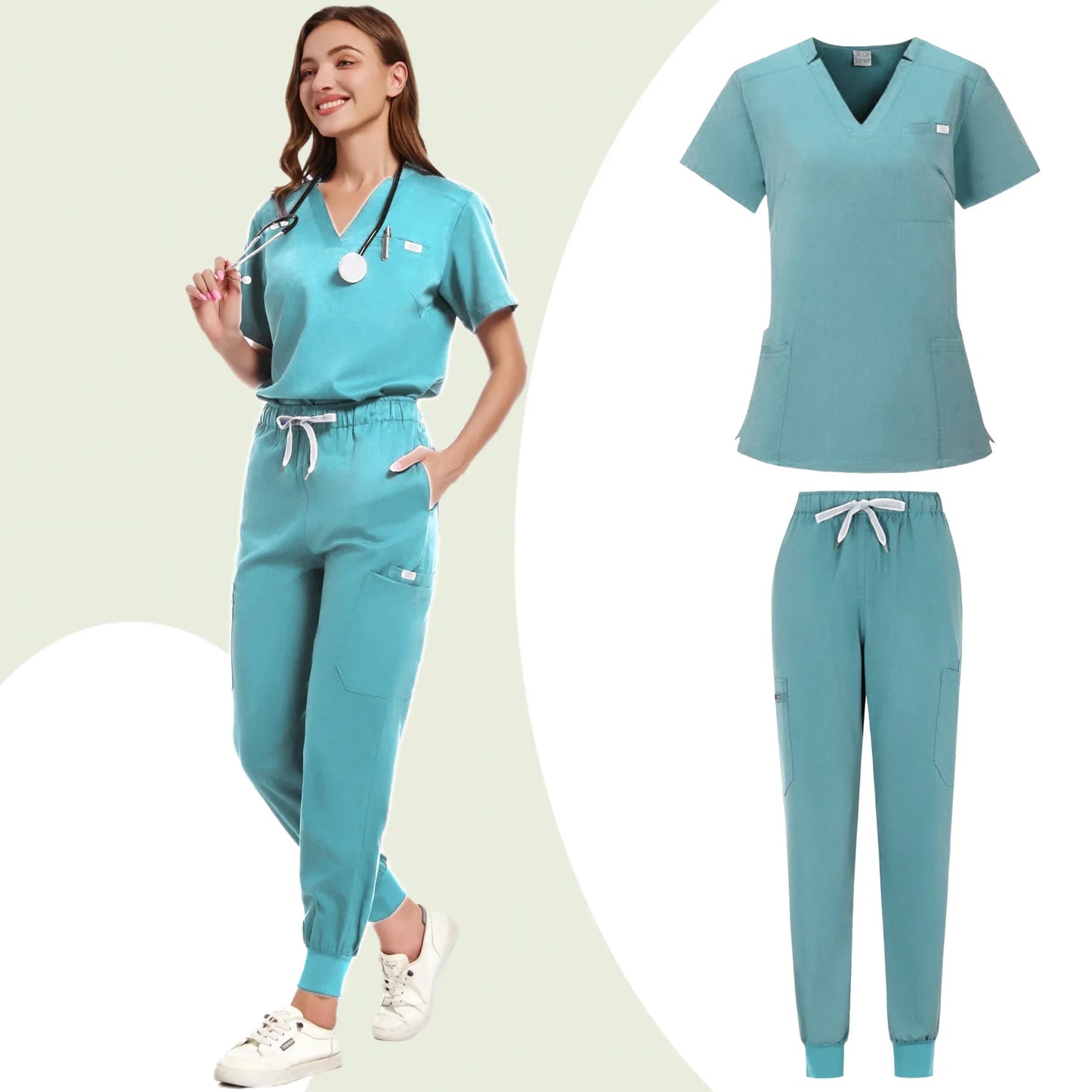 Beauty Salon Workwear Women Short Sleeved Spa Uniforms Dentist Healthcare Nurse Clothes